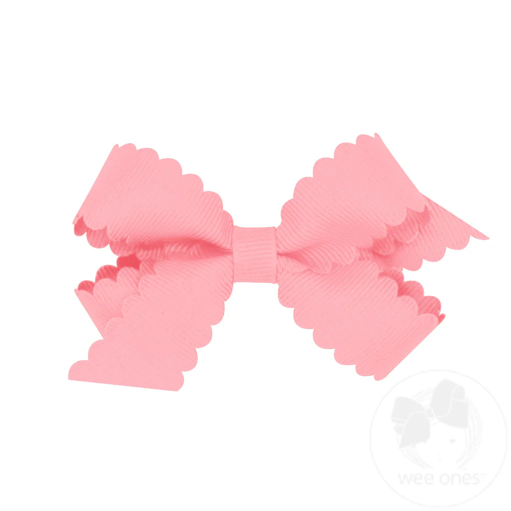Wee Ones Mini Grosgrain Hair Bow Scalloped Edge