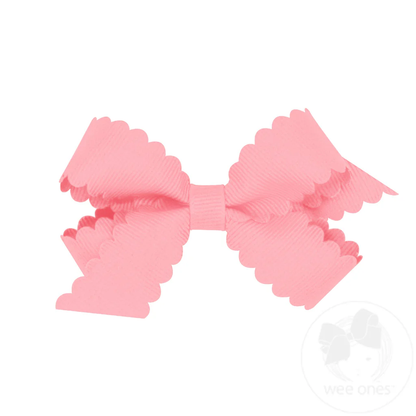 Wee Ones Mini Grosgrain Hair Bow Scalloped Edge