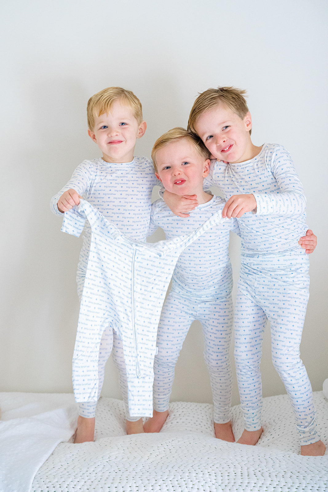 Boys Blue Little Brother Romper