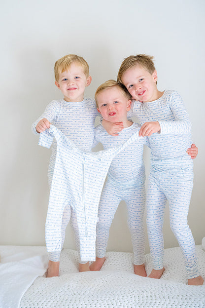 Boys Blue Little Brother Romper