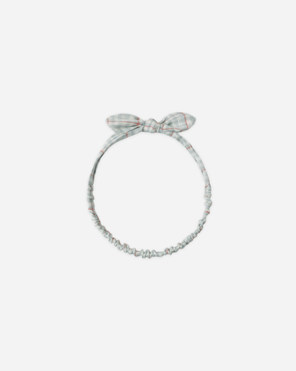 RYLEE + CRU Baby Bow Headband Light Blue Plaid - Persnickety Shop