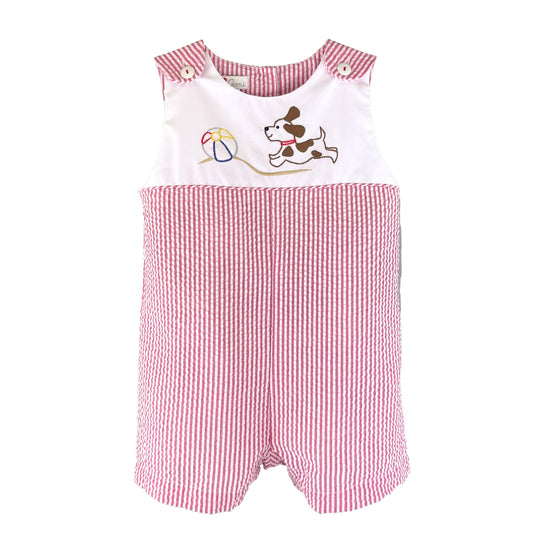 Petit Ami Sunsuit with Beach Ball and Dog Embroidery
