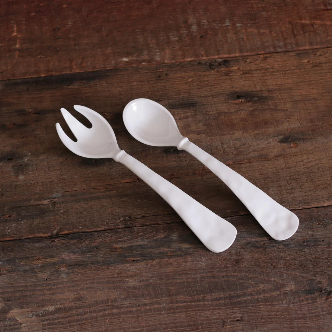 VIDA Havana Large Salad Servers White - Persnickety Shop