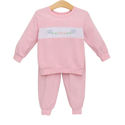 Trotter Street Kids Girl Flower Jogger Set