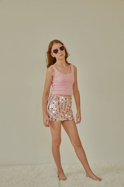 Harlow Light Pink Heart Cut Out Tank - Persnickety Shop