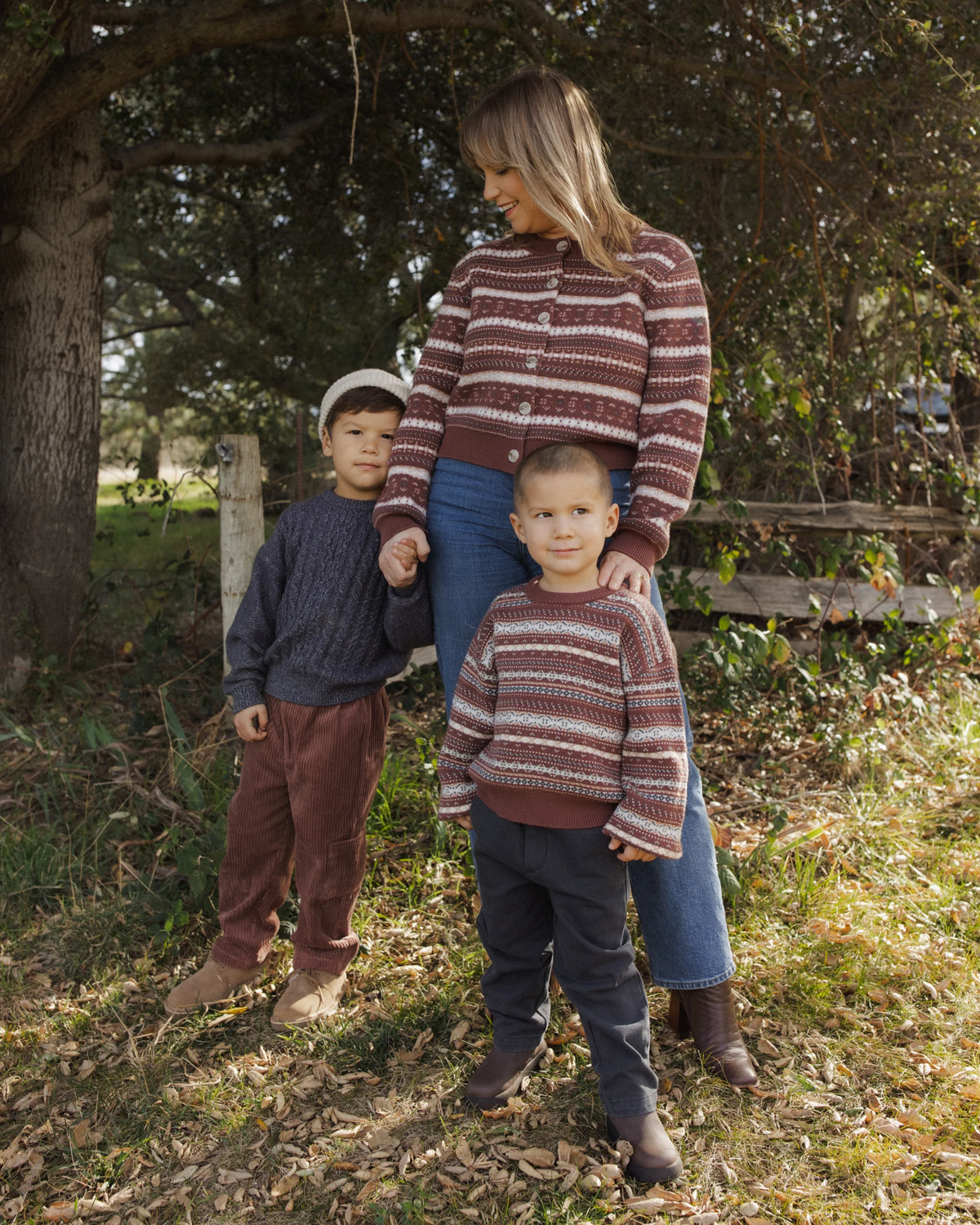 RYLEE + CRU ASPEN SWEATER MULBERRY MULTI-STRIPE