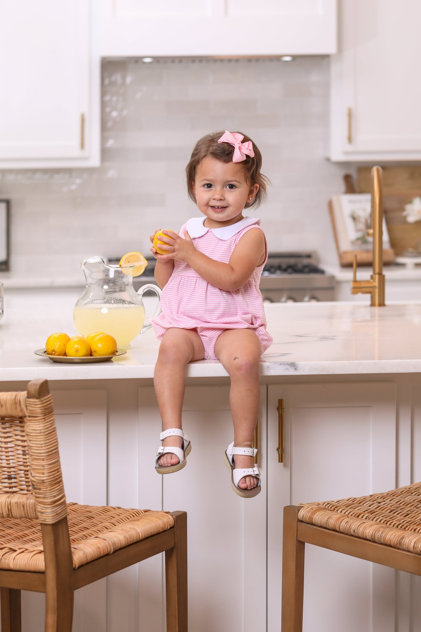 Jellybean Charlotte Sleeveless Bubble- Light Pink Stripe - Persnickety Shop