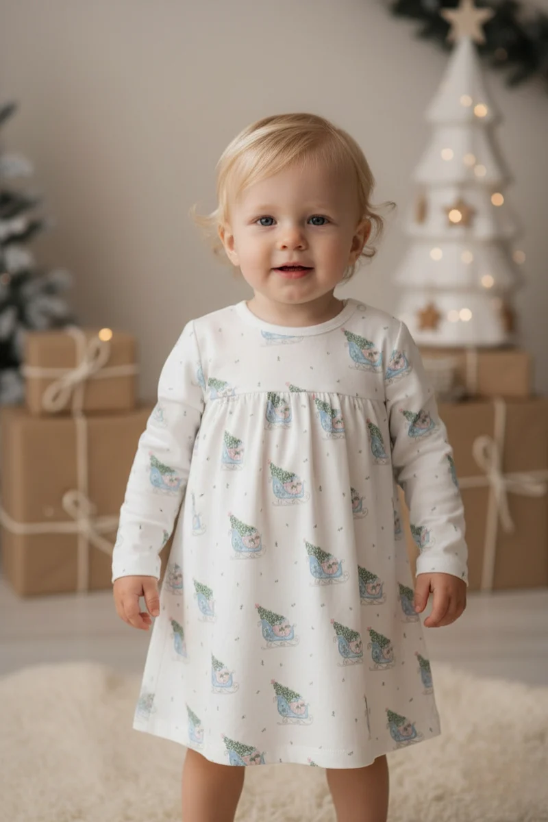 Nellapima Pink Merry Sleighs Playtime Dress - Persnickety Shop