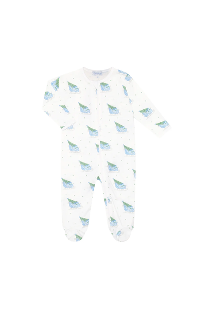 Nellapima Blue Merry Sleighs Zipper Footie - Persnickety Shop
