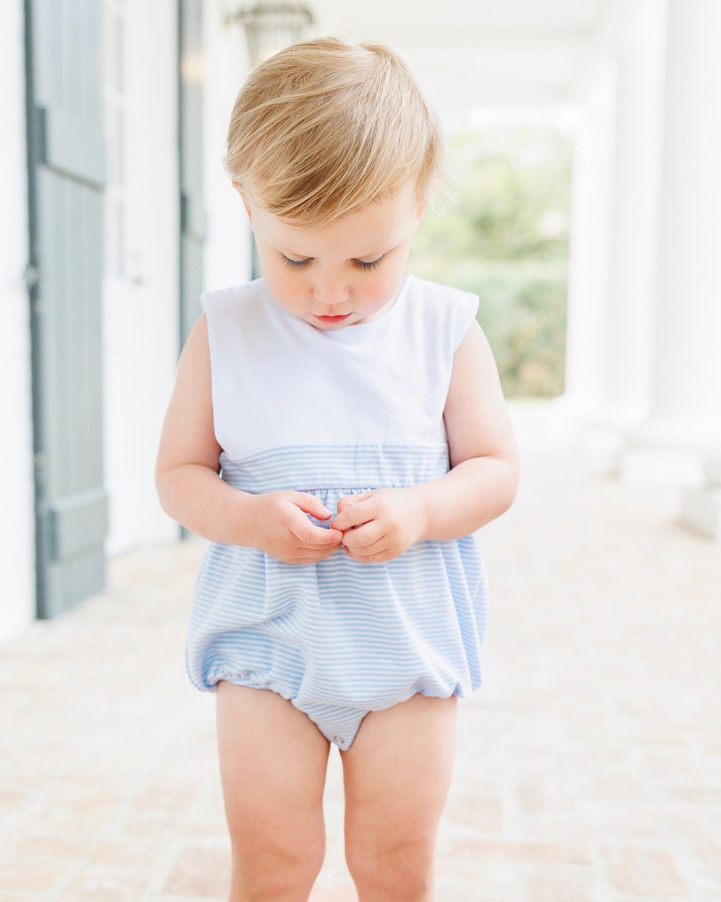 Jellybean Boy Benjamin Bubble- Light Blue Stripe - Persnickety Shop