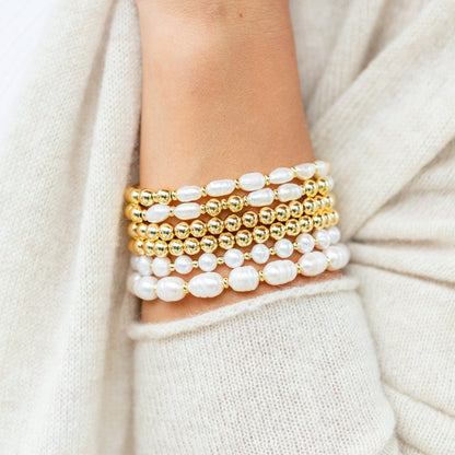 Oblong Pearl Stretch Bracelet - Persnickety Shop