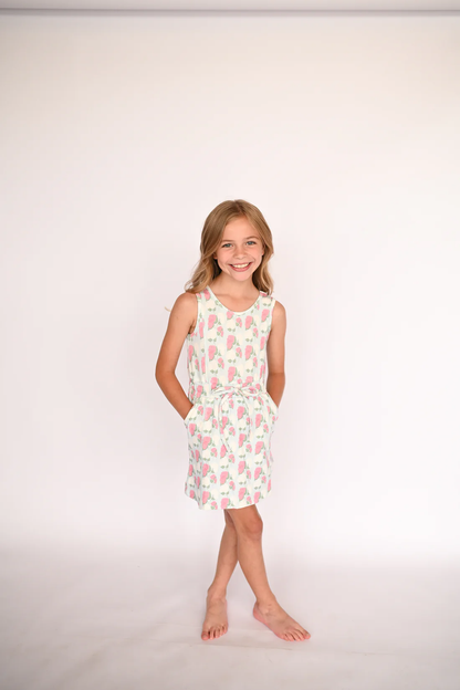 Hamner Hill  Girls Pink Hydrangea Skort Dress - Persnickety Shop