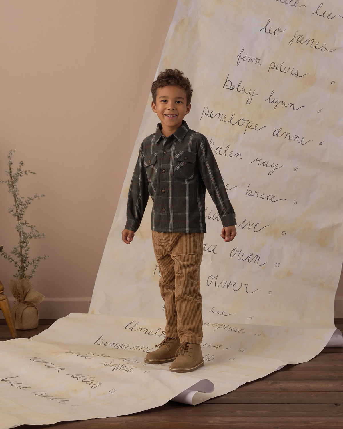 RYLEE + CRU POCKETED FLANNEL SHIRT HOLIDAY PLAID