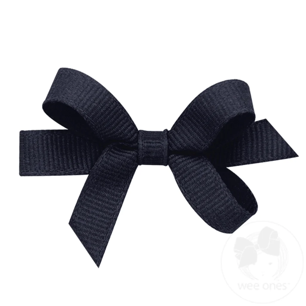 Wee Ones Baby Grosgrain Hair Bow NAVY