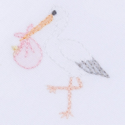 Magnolia Baby Vintage Stork Receiving Blanket - Pink - Persnickety Shop