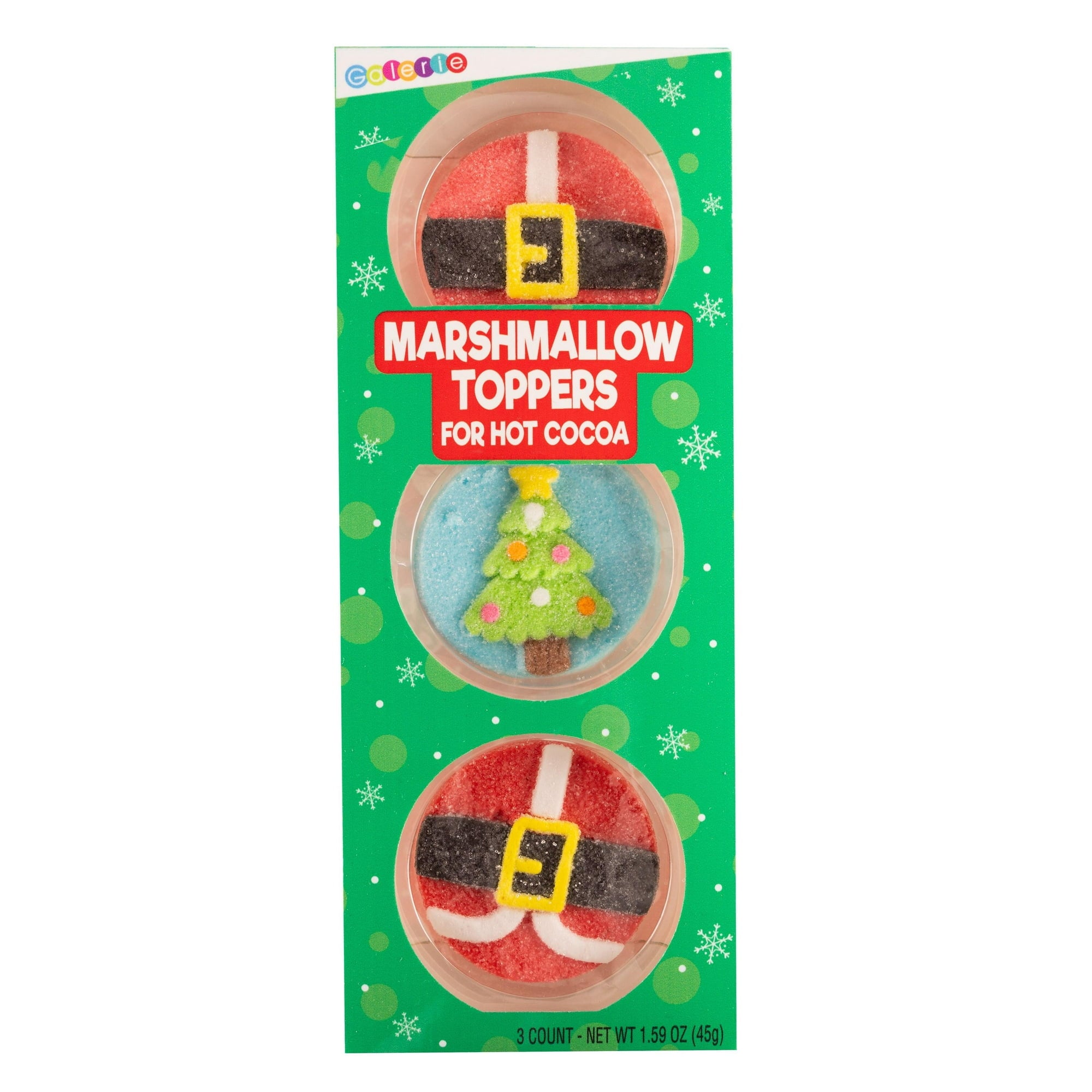 Galerie Christmas 3 Count Marshmallow Topper Gift Set, Dairy-Free, 1.59 oz