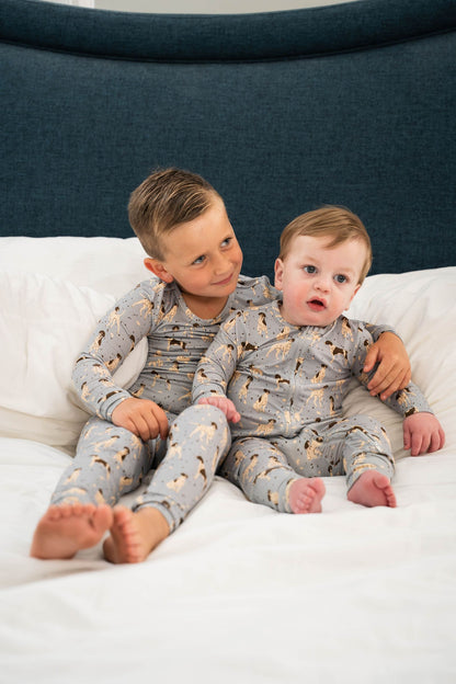 Saltwater Boys BABY ROMPER- BLUE DOGS