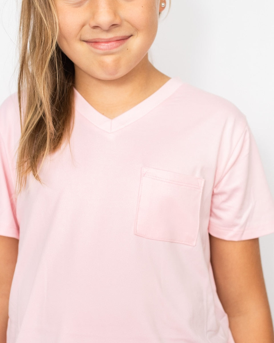 Girl's  Highlands V-Neck Pocket Tee - Persnickety Shop