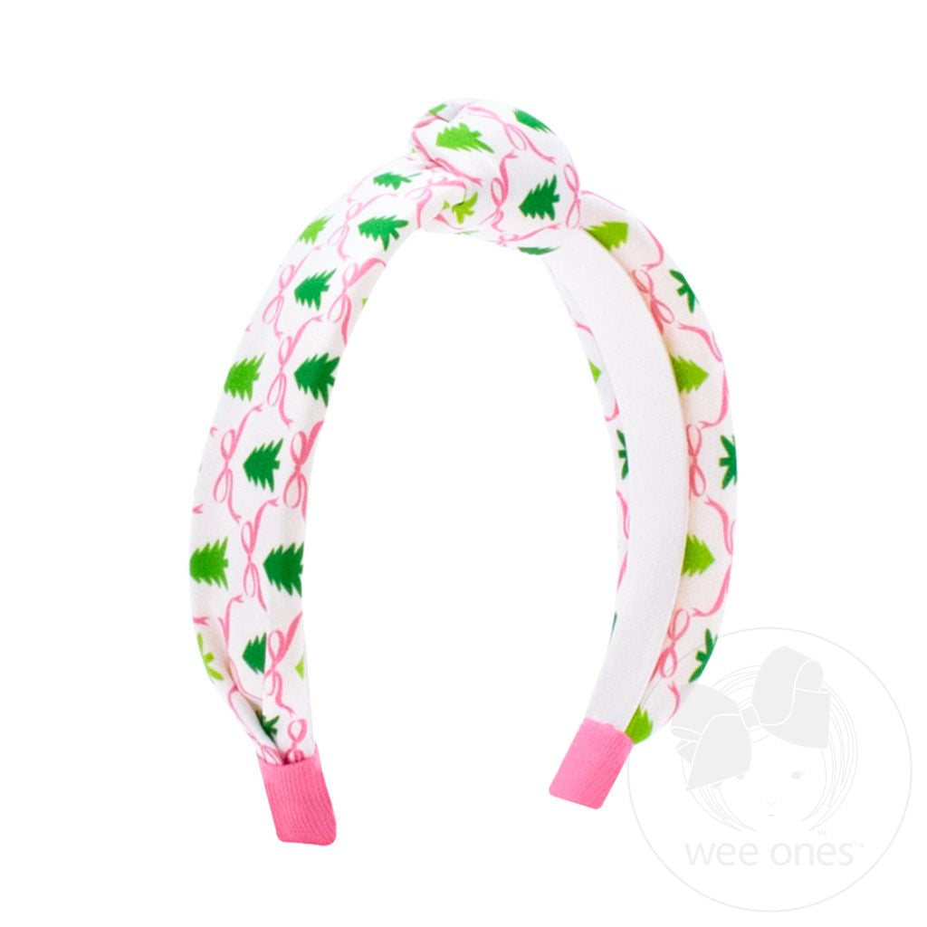 Wee Ones Pink Christmas Tree Knot Headband