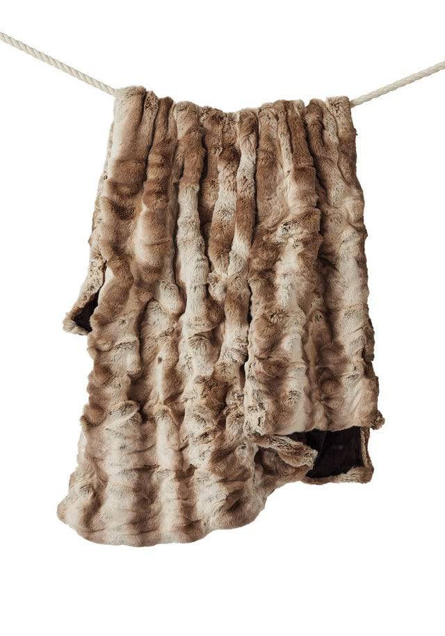 Couture Collection Truffle Chinchilla Faux Fur Throws - Persnickety Shop