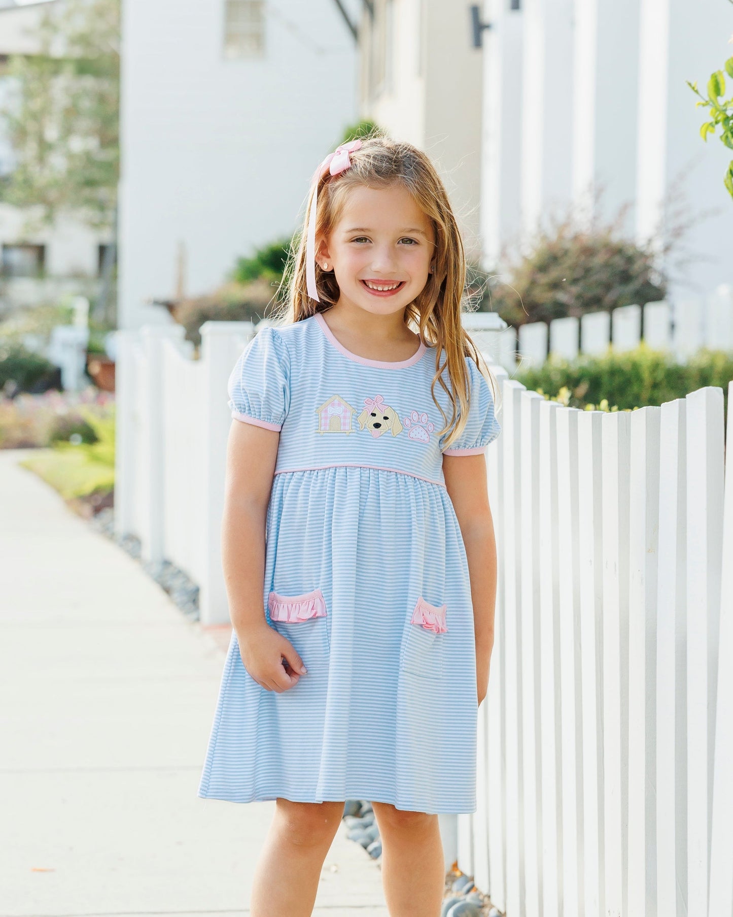 Jellybean Girl's Pups & Paws Ruffle Pocket Dress - Persnickety Shop