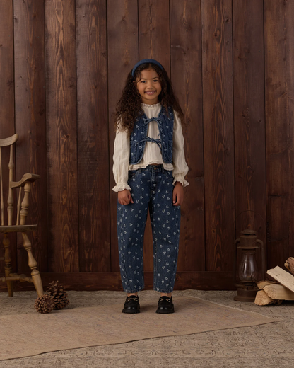 RYLEE + CRU DENIM VEST HEART DITSY