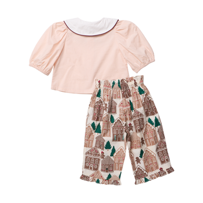 Baby Girls Noelle 2PC Set- GINGERBREAD HOUSES - Persnickety Shop