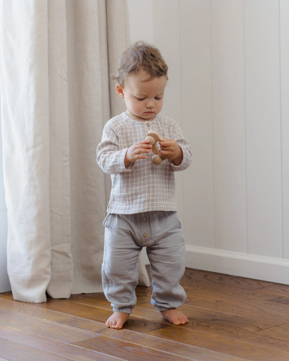 QUINCY MAE ZION SHIRT BLUE GINGHAM