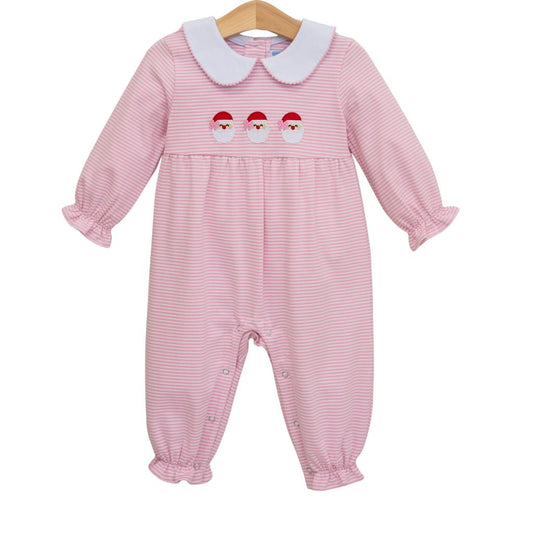 Trotter Street Kids Santa Trio Romper- Pink