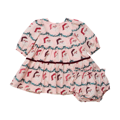 Baby Girls Maribelle Dress Set- Santa Garland - Persnickety Shop