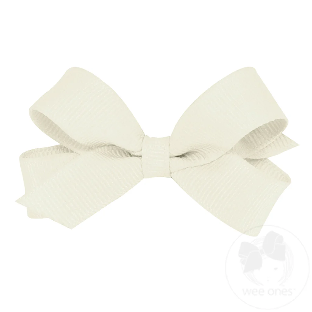 Tiny Classic Grosgrain Girls Hair Bow (Plain Wrap)