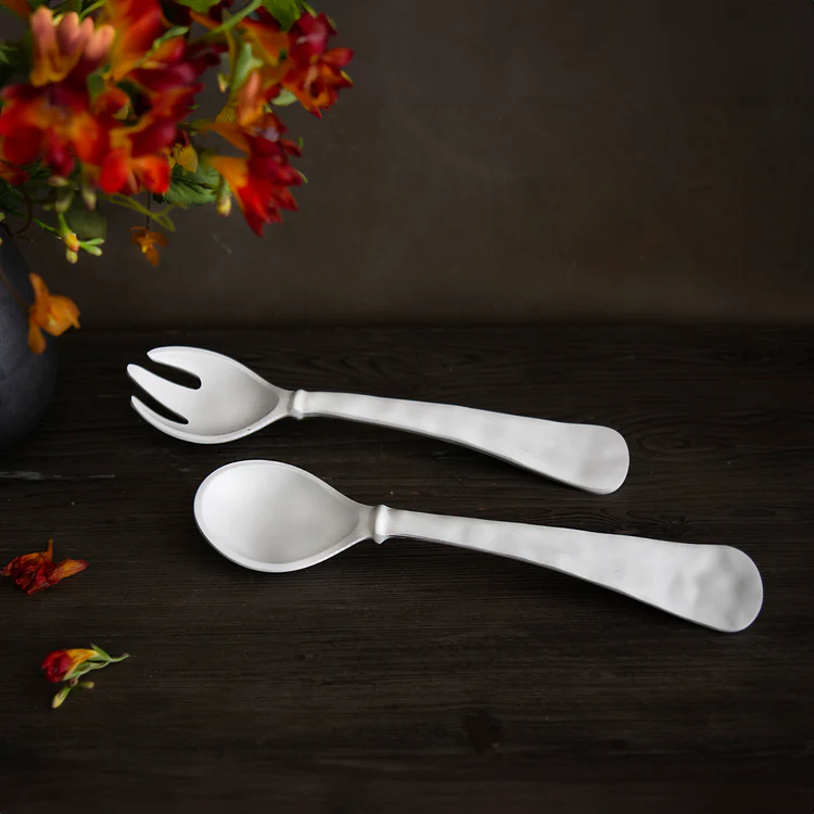 VIDA Nube Large Salad Servers (White) - Persnickety Shop