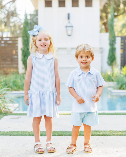 Jellybean Georgia Dress- Light Blue Medium Stripe - Persnickety Shop