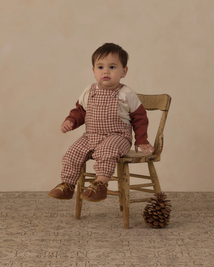 RYLEE + CRU BABY OVERALLS BRICK CHECK