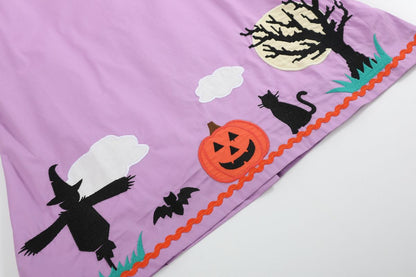Lil Cactus *Pre-Order* Purple Halloween Scene Girls Dress