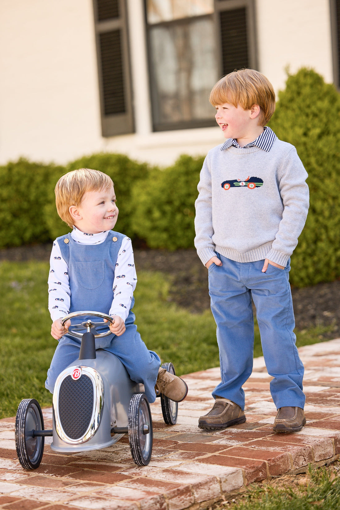 Little English Pull On Pant - Stormy Blue Corduroy