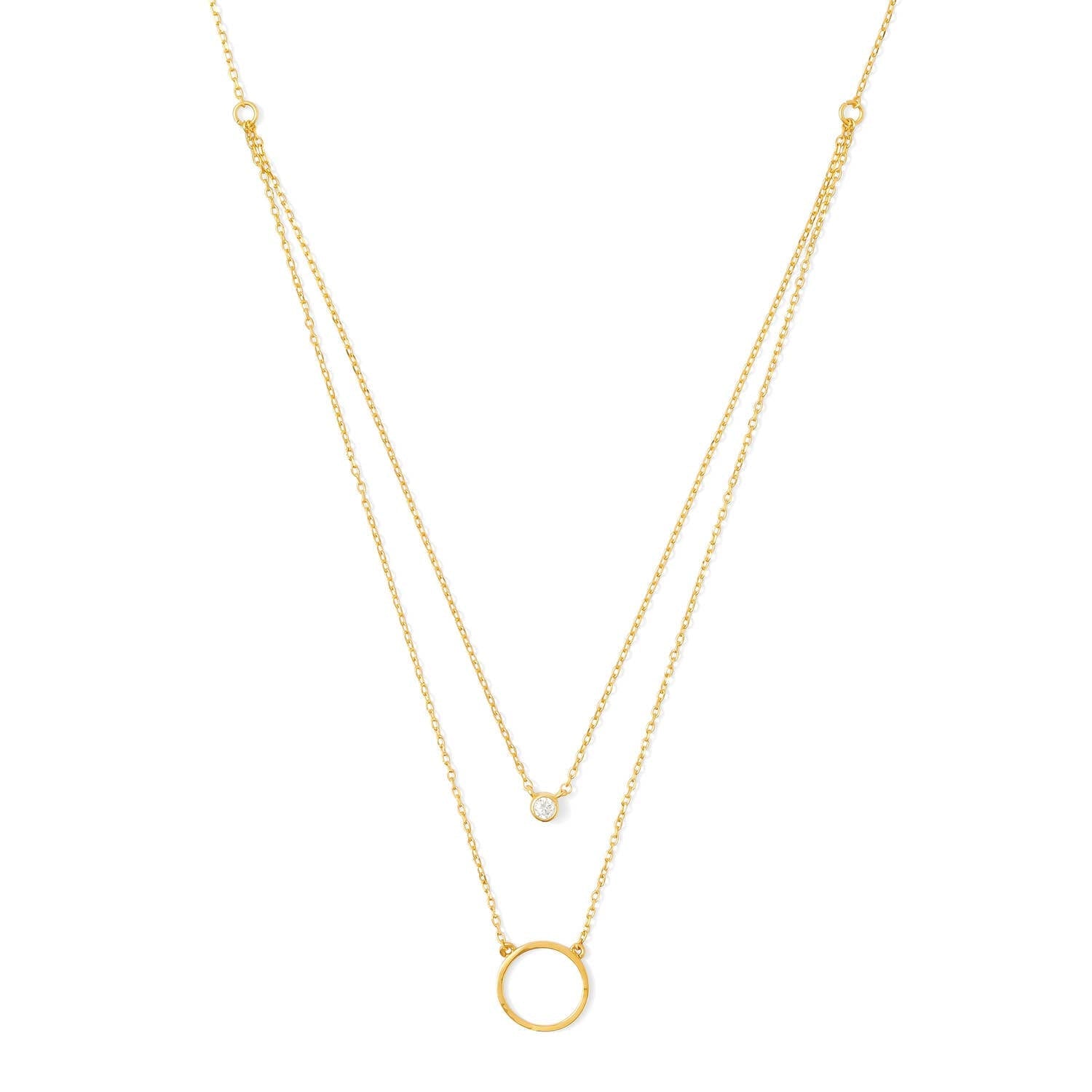 Double Appeal Circle & CZ Necklace - Persnickety Shop