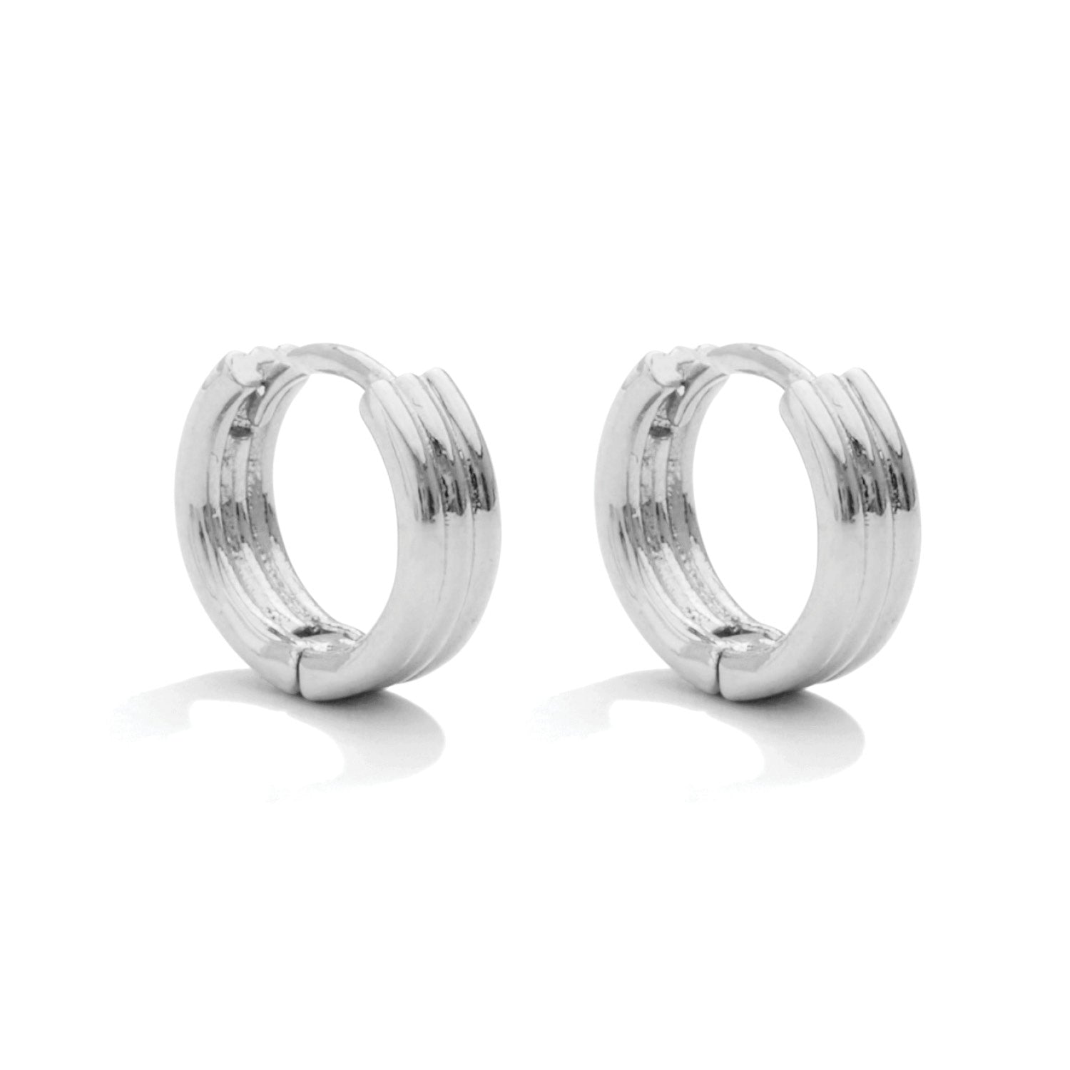 Ripple Huggies Earrings Silver - Persnickety Shop