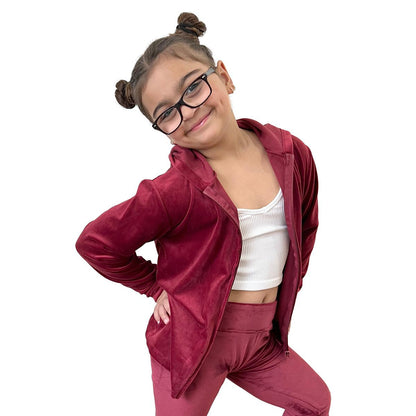 Suzette Garnet Red Velvet Jacket | TWEEN SIZING - Persnickety Shop