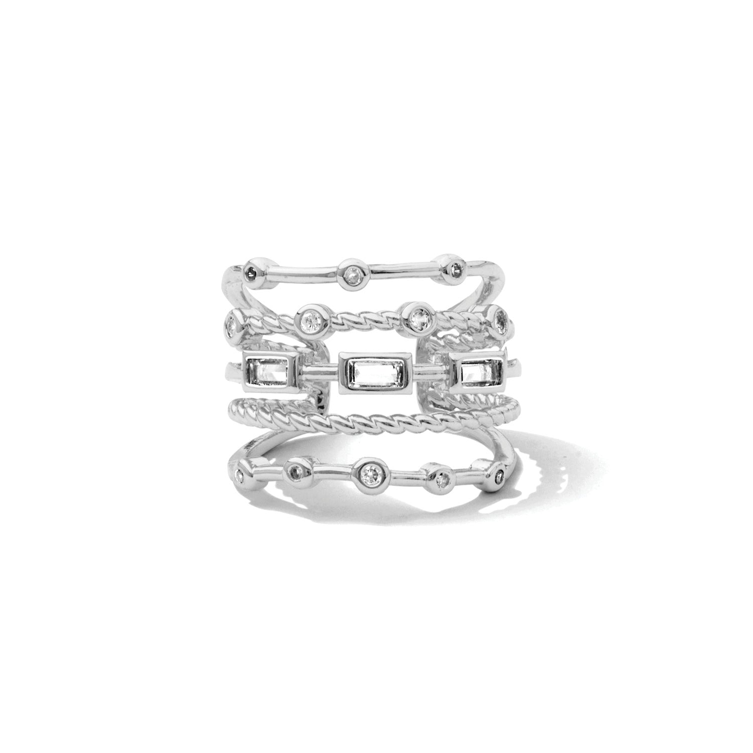 Layered Statement Ring Silver - Persnickety Shop