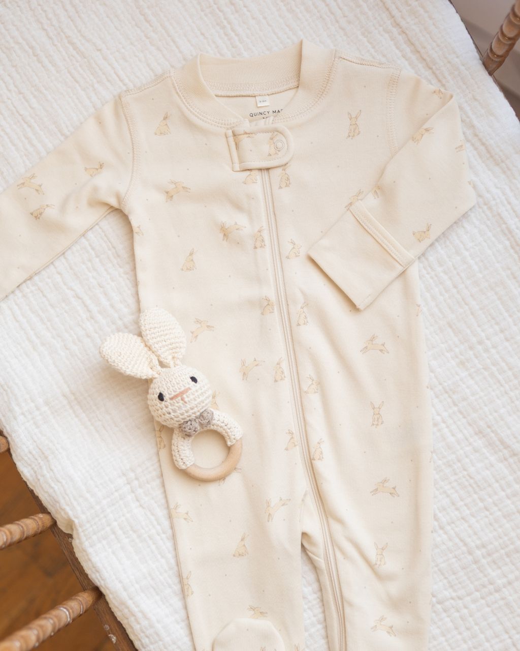Zip Long Sleeve Sleeper Footie || Bunnies - Persnickety Shop
