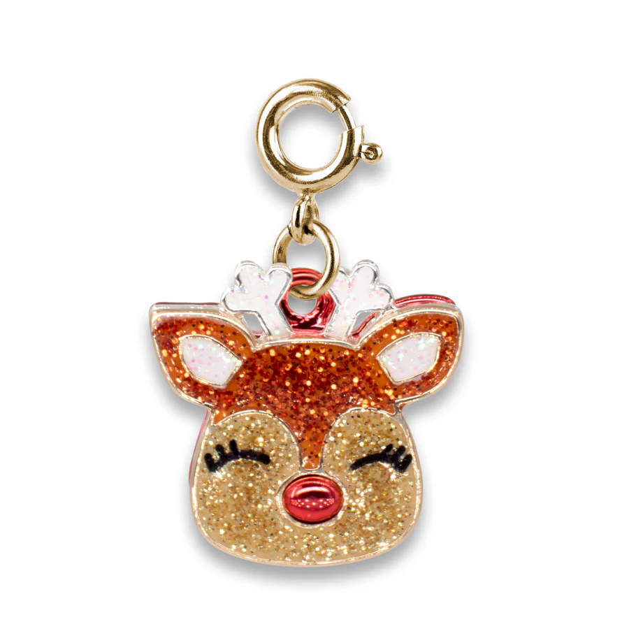 CHARM IT® Gold Glitter Reindeer Charm