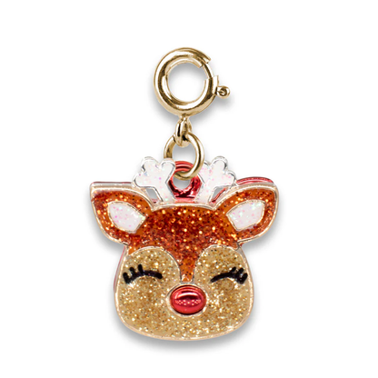 CHARM IT® Gold Glitter Reindeer Charm