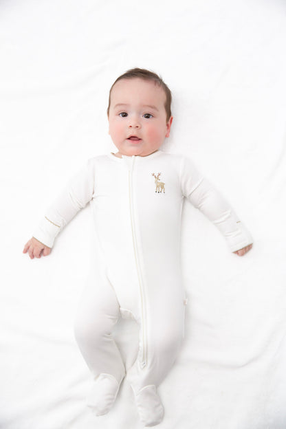 GOOSIES Pip Emb Zip Romper-Deer