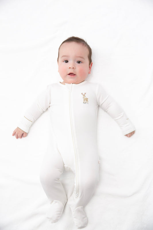 GOOSIES Pip Emb Zip Romper-Deer