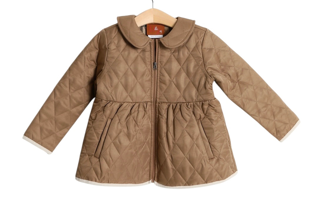 Millie Jay Girls Brown Saylor's Jacket with Gingham Lining