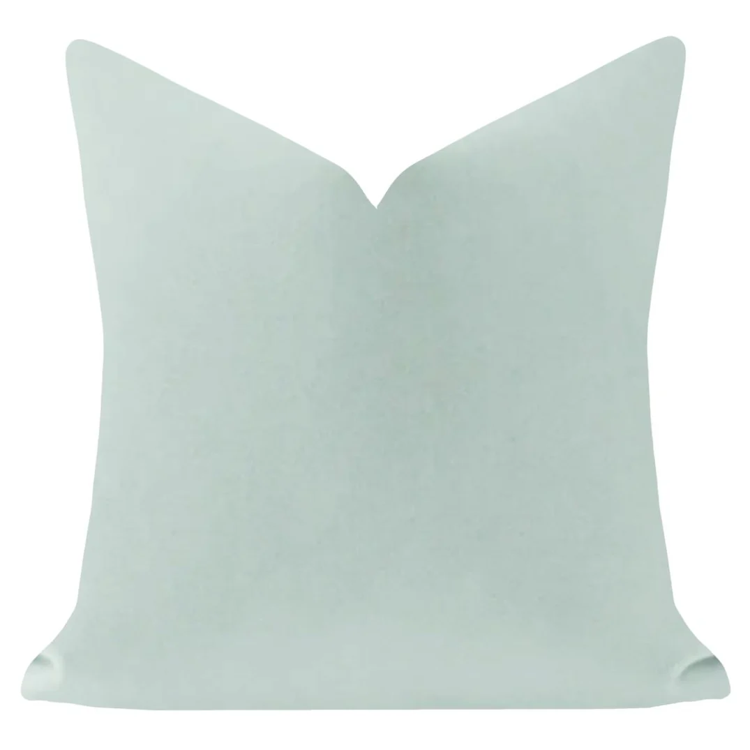 Robin's Egg 22x22 Solid Velvet Pillow - Persnickety Shop