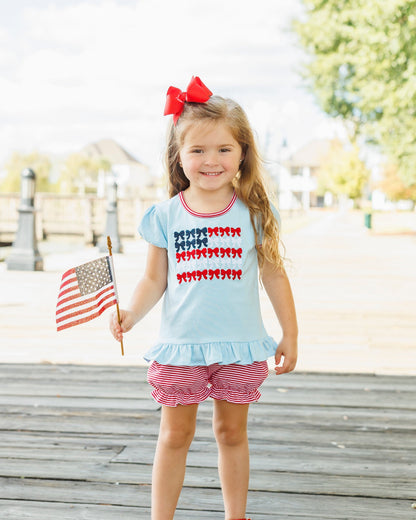 Jellybean Red, White, and Bows Bloomer Set