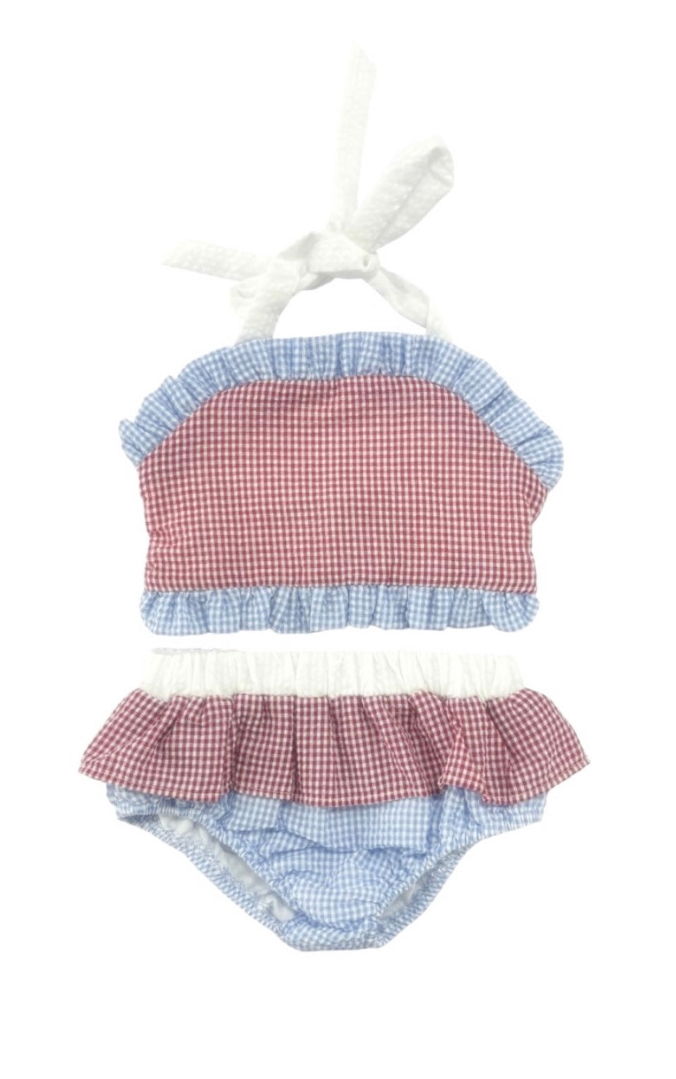 Seersucker All American Ruffle  Swimsuit - Persnickety Shop