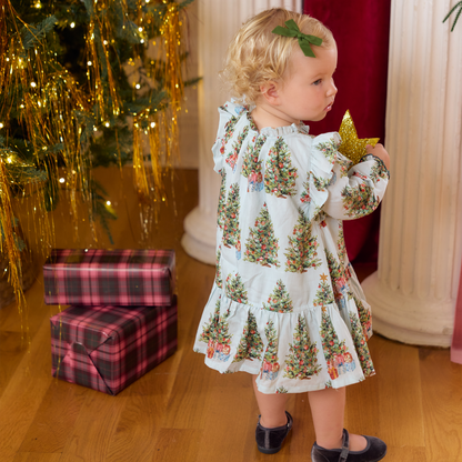 Baby Girls Harper Dress Set- Trees & Presents - Persnickety Shop